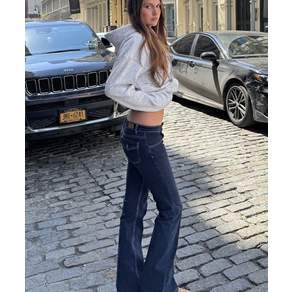 SUBDUED 섭듀드 Low-waist Flare Jeans (DARK BLUE DENIM)