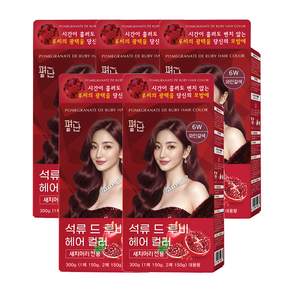 퍼난 석류 루비 헤어 컬러 5종 대용량 300g (1제 150g + 2제 150g) 새치염색약 + 펴난 헤어오일 증정