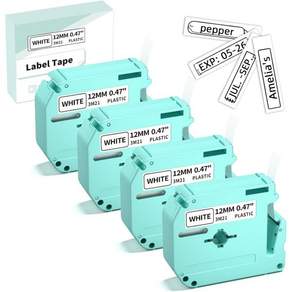 브라더 Mk231용 라벨 테이프 12mm 0.47 화이트 MZ M950용 Mk231 호환 Ptouch PTM95 65 80 70 45 M960 메이커 VolenGo 3M21 4