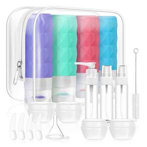 AMNCML 여행용 실리콘 공병 세트 누수방지 화장품용기 90ml 샴푸 로션 소분용기 출장 여행 기내용 다회용 세척 간편 부드러운 실리콘 20개입