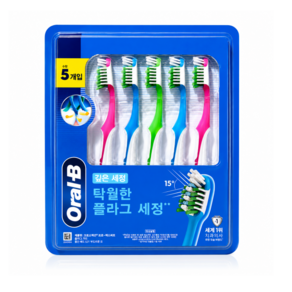 오랄비 크로스액션 프로 엑스퍼트 플라그 가드 칫솔 5입