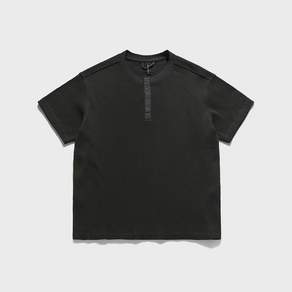 언어펙티드 [ESSENTIAL] HENLEY NECK T-SHIRT / CHARCOAL