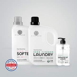 허브식초 아기세제 3종세트 (세탁세제2.8L+유연제2.8L+주방세제700ml)