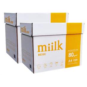한국제지 미색 밀크복사용지 A4 (80g) 2BOX 5000매