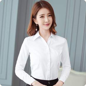 긴팔 셔츠 여성 남방 블라우스 유니폼 슬림핏 면접