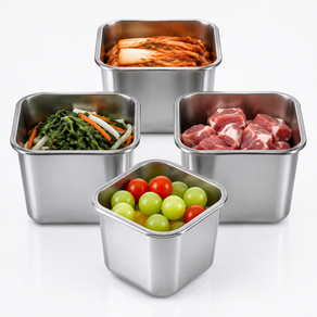 다용도 스테인리스 대용량 밀폐용기 보온도시락 냉장고 반찬통