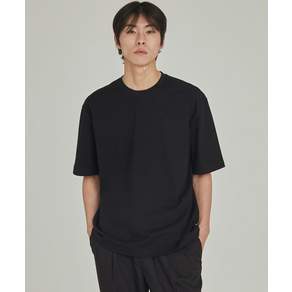 리우아 RIOOA 프리미엄 CP30 세미오버핏 반팔티 블랙