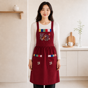전통 한복 꽃자수 앞치마 색동 모시 공방 유치원