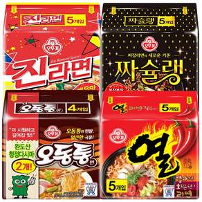 진라면 매운맛 5입+짜슐랭 5입+오동통면 5입+열라면 5입