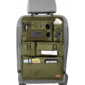 트럭 SUV 밴용 반루톤 전술 카시트 등받이 정리기 녹색 MOLLE 티슈 및 컵 홀더 7포켓 수납 EDC 기어 작업 캠핑용 대부분 차량에 맞는 중량 보호대