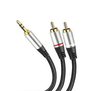 뉴맥스 3.5mm AUX to 2RCA 하이파이 스테레오 오디오 스피커 케이블 1M