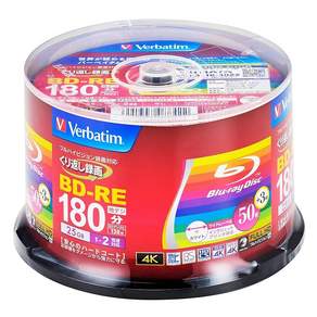 Verbatim BD-RE 25GB VBE130NP53SV4 반복 녹화용 블루레이 디스크 50장 + 3장 1개