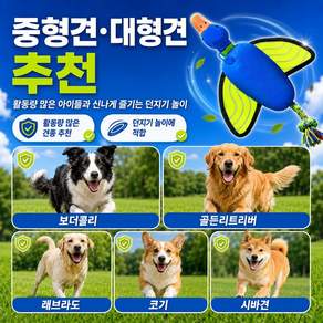 강아지 삑삑이 던지기 장난감 옥스포드 원단 비행 터그놀이 중대형견 야외 운동 보더콜리 골든리트리버 반려견 장난감