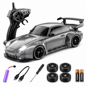 FoldAir 4륜구동 RC 드리프트카 2.4GHz 무선조종 LED 라이트 비례식 스로틀 레이싱 자동차 완구