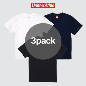 [3PACK] 유나이티드 애슬 남녀공용 17수 무지 반팔 티셔츠 3color