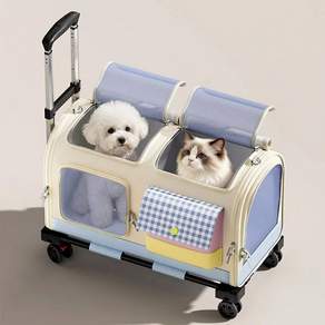 포프린츠펫 강아지 고양이 4in1 4륜 바퀴달린 반려동물 이동가방 접이식 캐리어 백팩