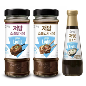 (꾸리미) 백설 저당 양념3종(저당소불고기양념 490g+저당소갈비양념 490g+저당굴소스 350g)