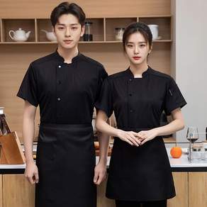 올 메쉬 시원한 여름 조리복 쿨스판 기능성 반팔 셰프복