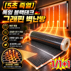 1/1+1[5초 즉열]독일 블랙테크 그래핀 벽난방 벽걸이 온풍기 가정용 난방기 1등급절전형 전기 필름 난방 세트