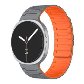 갤럭시워치 8/9/8 클래식 호환 스포츠 마그네틱 실리콘 스트랩 밴드 40mm 44mm 46mm
