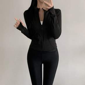 [비치웨어&요가복] 마들 슬림핏 라인 긴팔 핑거홀 요가 런닝 래쉬가드 수영복