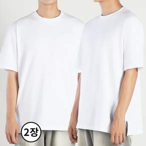 FITOJIM 레이어드 20수 면 트임 반팔 티셔츠 2장세트