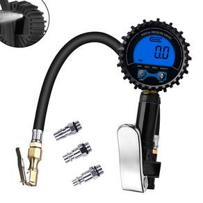 타이어 압력 게이지 200psi 야광 인증된 정확도 LED 스포트라이트 자동차·트럭·자전거 호환 미국/유럽/일본