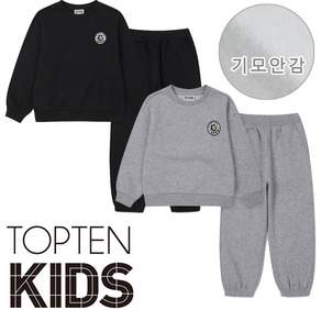 탑텐키즈 겨울 부드러운 기모 안감 기본 맨투맨 바지 상의 하의 상하복 세트