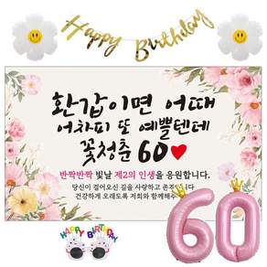 이벤트홀릭 환갑 현수막 생일파티용품세트 회갑 잔치 9종