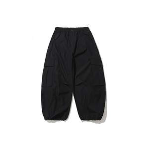 앵글런 ANGLAN Ripstop Snap Cargo Balloon Pants - Black