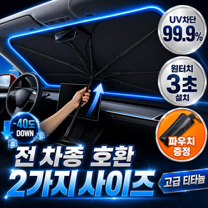 온유주 차량용 앞유리 햇빛가리개 우산형 룸미러 열차단 선쉐이드