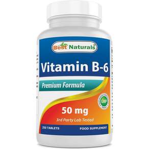 베스트 내추럴 비타민 B-6 25 mg 250 타블렛