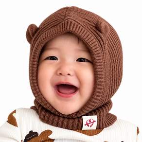 어텀31 아기 유아 곰돌이 귀달이 바라클라바 후드 넥워머
