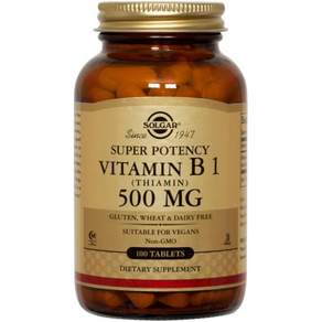 솔가 슈퍼 포텐시 비타민 B1 (티아민) 500mg 타블렛 비건