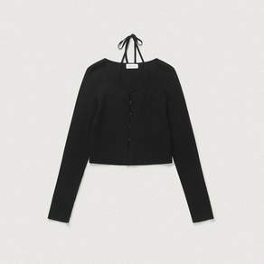 샤드라마 HALTERNECK SLEEVELESS LAYERED CARDIGAN [BLACK]
