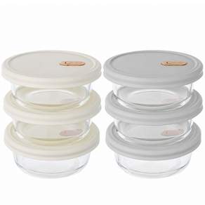 잇센스 6P 냉동밥용기 전자레인지 내열유리 실리콘뚜껑 360ml