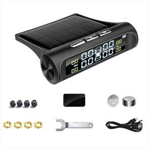 1 세트 태양 광 발전 TPMS 타이어 압력 경보 모니터 시스템 자동 보안 경보 시스템 타이어 압력 온도 경고
