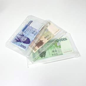 푸꾸푸꾸 현금 지퍼백 A6 A5 바인더 다이어리 10장