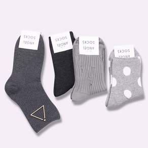 SET005-그레이톤 회색 차콜 도트 패션 gray socks 양말 선물세트