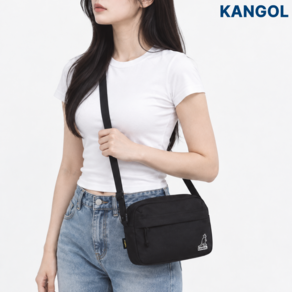 백화점 캉골 미니 크로스백 레트로코어스탠다드 블랙 핸드폰 여행 가방 남녀공용