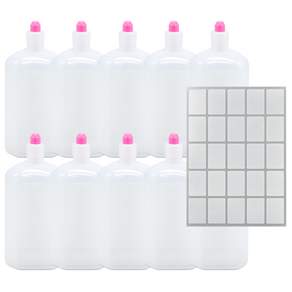 투약병 물약병 시럽병 아기약병 대용량 PE 300ml 10개+네임스티커 1장 여행용 캠핑용 소분통