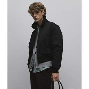[롤링스튜디오] PADDED CROPPED BOMBER JACKET BLACK