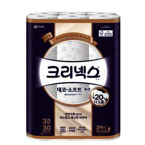 크리넥스 3겹 데코앤소프트 쿠션 30m-30롤