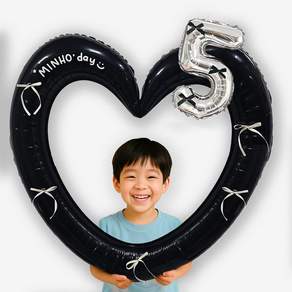 올리브파티 발레코어 리본 숫자 풍선 하트프레임 자유레터링 생일파티용품세트