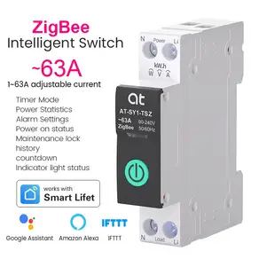 TUYA WIFI 스마트 회로 차단기 전력 측정 1P 63A 스마트 홈 무선 원격 제어 스마트 스위치 DIN 레일용 APP