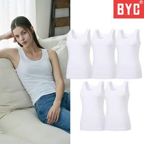 BYC 여성 런닝 5매 부드러운 40수 면 100% 나시 여자 메리야스 BYC1950