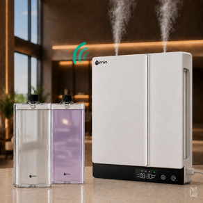 nimin 자동분사 전자디퓨저 스마트디퓨저 실내방향제 WiFi Bluetooth Mi Home 앱 연동 디지털디스플레이 듀얼분사 벽걸이형 유선형 대용량 인테리어디퓨저 호텔디퓨저