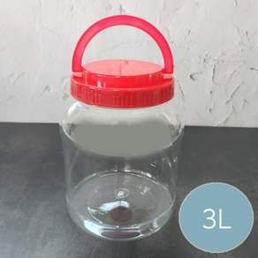 PET원형용기 3.0L 7718 / 밀폐용기 젓갈통 양념통 고추장통 된장통 보관용기