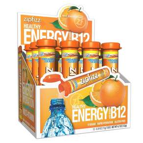 Zipfizz 데일리 에너지 드링크 파우더 오렌지 소다 12팩 3-in-1 지속 빠른 수분 공급 및 필수 비타민 무설탕 전 Variety|0.39 Ounce (Pack of 15)