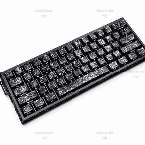 119키 탄소 섬유 텍스처 측면 인쇄 키캡 카본 파우더 PC 몰딩 측면 인쇄 원래 높이.
